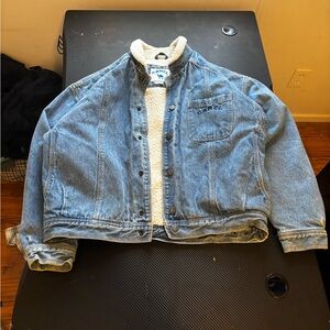 Vintage camel cigarettes denim sherpa lined jacket size L super rare grail